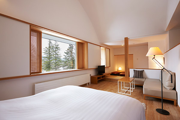 SUPERIOR ROOM (Room303) Strikingly tall arched ceiling with large window facing the mountains is sure to take your breath away. SUPERIOR ROOM (Room303) Strikingly tall arched ceiling with large window facing the mountains is sure to take your breath away.